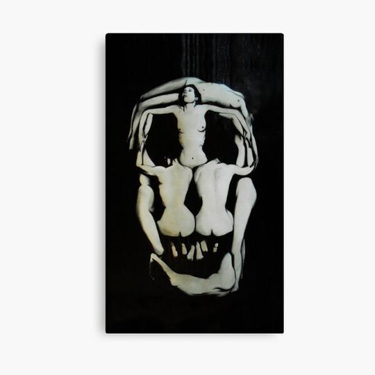 Salvador Dali Skull Darkened Canvas