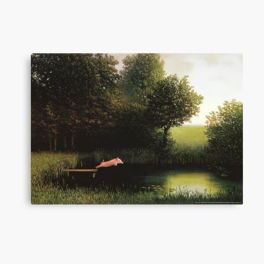 Discover Kohler Pig Jump To Water Canvas