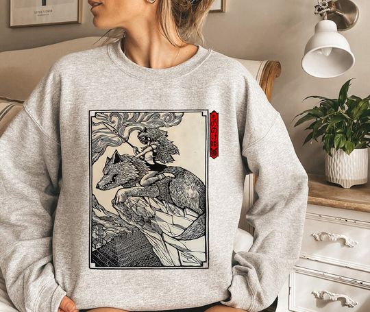 Mononoke Retro Art Sweatshirt, Mononoke Sweatshirt, Princess Mononoke