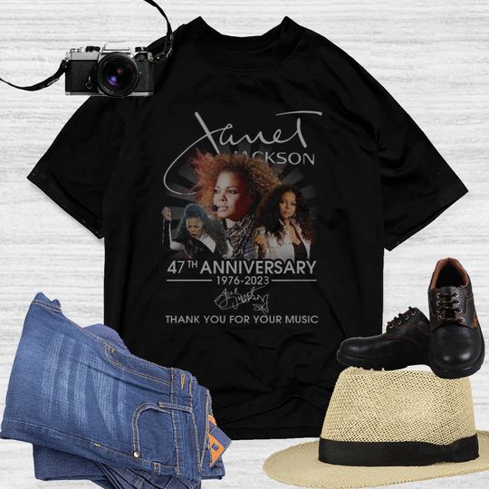 47th Anniversary 1976-2023 Janet Jackson Signature T-Shirt, Together Again Tour 2023 Shirt