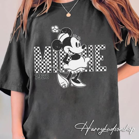 Discover Vintage Retro Mickey Minnie Checkered shirt, Disney checkered shirt, Disney trip 2023 shirt