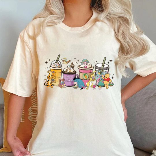 Disney Pooh Friends Easter Coffee Shirt, Happy Easter Shirt, Disney Easter Shirt, Pooh And Friends Shirt, Disney Coffee Easter Shirt