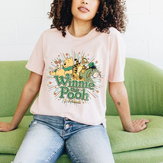 Retro Pooh And Friends St Patricks Day Shirt, Disney Pooh St Patrick's Day Shirt, Disney Winnie The Pooh Team Shirt,Disney Pooh,Tiger shirt