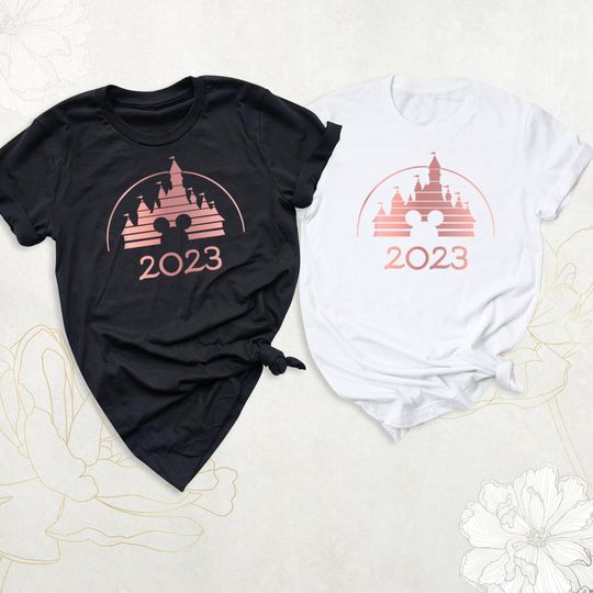 Retro Disney 2023 Rose Gold Shirt, Disney Family Trip Shirt, Magical Castle Tee, Disneyworld Tee