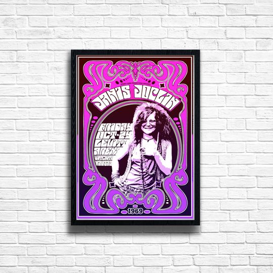 JANIS JOPLIN Concert Print Vintage Music Gig Poster