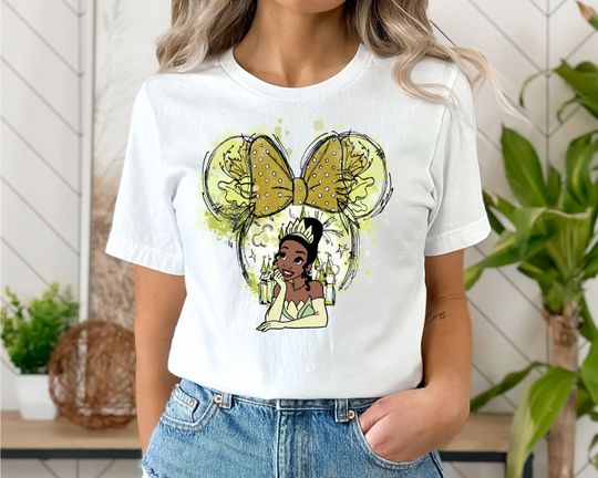 Tiana Disney Shirt, Tiana Watercolor T-shirt, Tiana Princess Shirt, Cute Tiana Tee.
