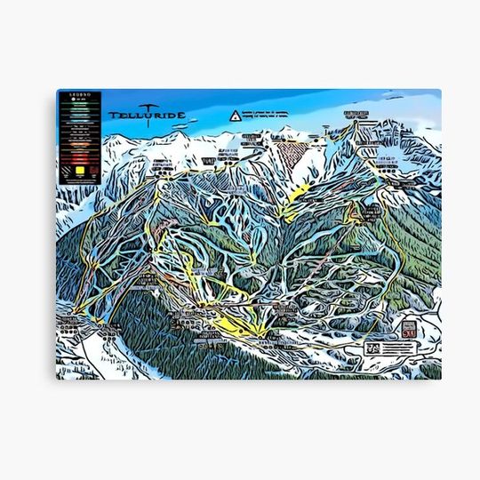 Telluride Trail Map Canvas