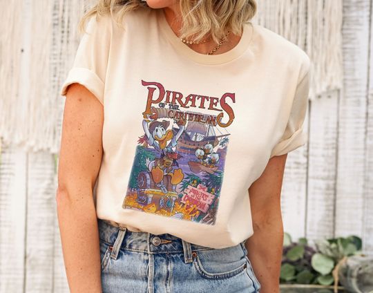 Donald Duck Caribbean Shirt, Retro Pirated of the Caribbean Donald Duck Shirt, Disneyland Shirt