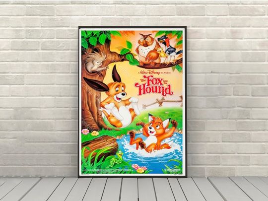 The Fox and the Hound Poster Vintage Disney Movie Poster