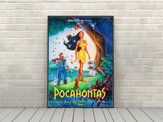 Pocahontas Poster Vintage Disney Movie Poster