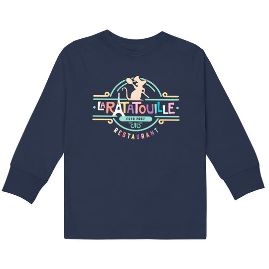 Vintage Remy Ratatouille Kids Long Sleeve T-Shirts, Disney Colorful Kids Long Sleeve T-Shirts, Remy Restaurant Kids Long Sleeve T-Shirts