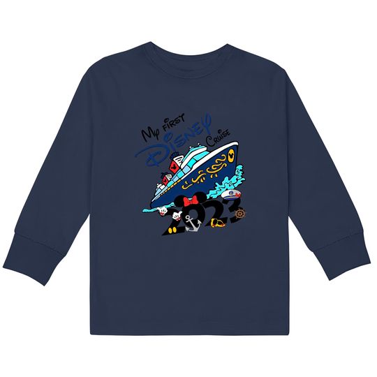 My First Disney Cruise 2023 Kids Long Sleeve T-Shirts, Unisex Disney Cruise Kids Long Sleeve T-Shirts