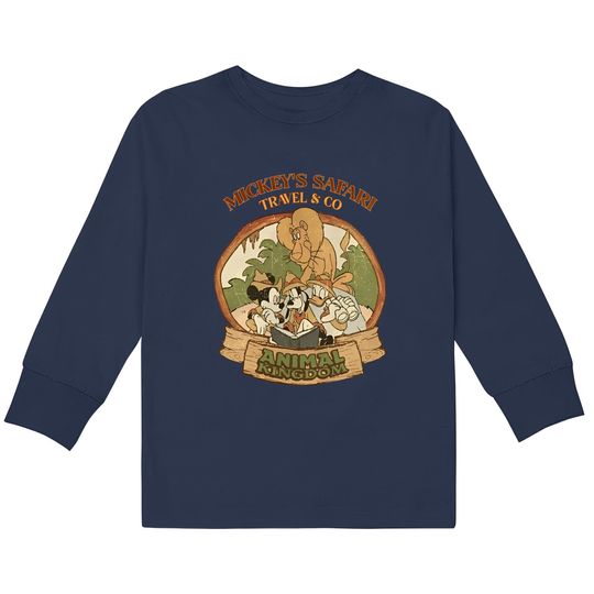 Retro Disney Animal Kingdom Kids Long Sleeve T-Shirts, Disney Family Vacation Kids Long Sleeve T-Shirts,Vintage Disney Safari