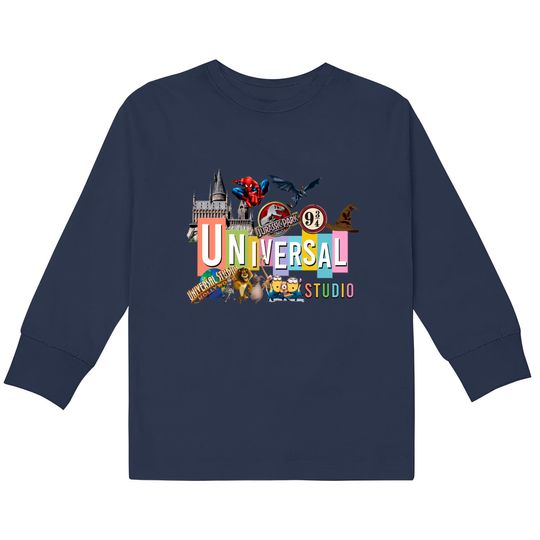 Universal Studios Kids Long Sleeve T-Shirts, Universal Studios Family Kids Long Sleeve T-Shirts, Disney Universal Kids Long Sleeve T-Shirts