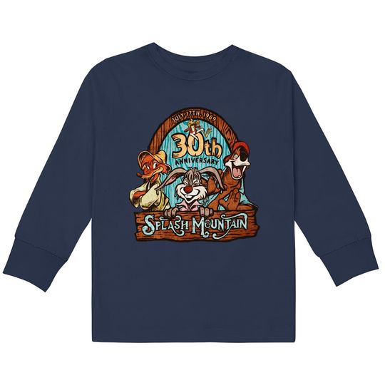 Retro Disney Splash Mountain Characters 30th 1989 Kids Long Sleeve T-Shirts, Magic Kingdom WDW Holiday Kids Long Sleeve T-Shirts