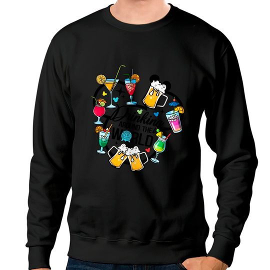 Drinking Around The World, Snacking around the world, Epcot Disney Sweatshirts, Disney Family Sweatshirts, Disney Trip Sweatshirts