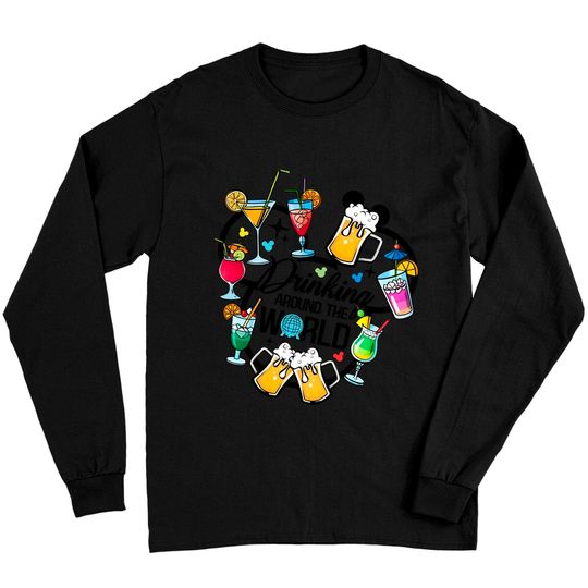 Drinking Around The World, Snacking around the world, Epcot Disney Long Sleeves, Disney Family Long Sleeves, Disney Trip Long Sleeves