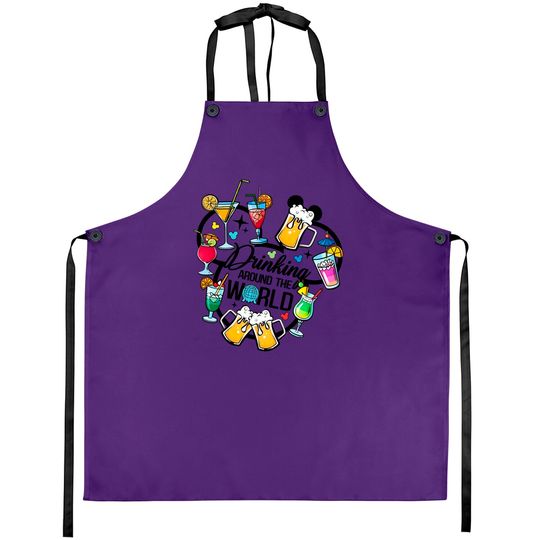 Drinking Around The World, Snacking around the world, Epcot Disney Aprons, Disney Family Aprons, Disney Trip Aprons