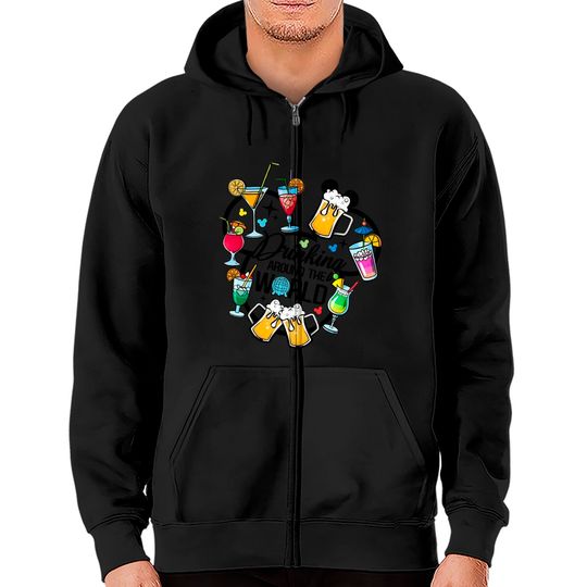 Drinking Around The World, Snacking around the world, Epcot Disney Zip Hoodies, Disney Family Zip Hoodies, Disney Trip Zip Hoodies