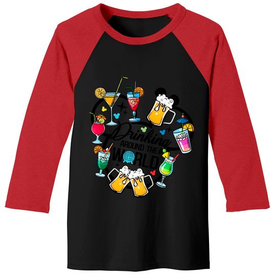 Drinking Around The World, Snacking around the world, Epcot Disney Baseball Tees, Disney Family Baseball Tees, Disney Trip Baseball Tees