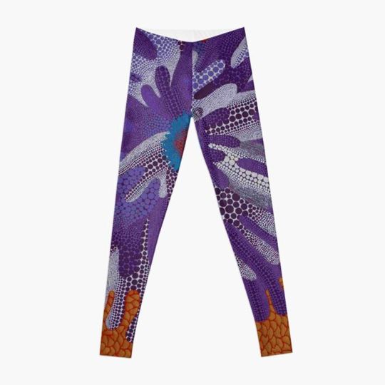 Yayoi Kusama - Purple Flower Japanese Leggings