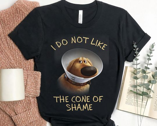 Disney Pixar Up Dug Sad Cone Of Shame Graphic Shirt