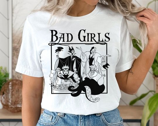 Disney Villains Bad Grils Squad Ursula Cruella Maleficent Evil Queen Shirt