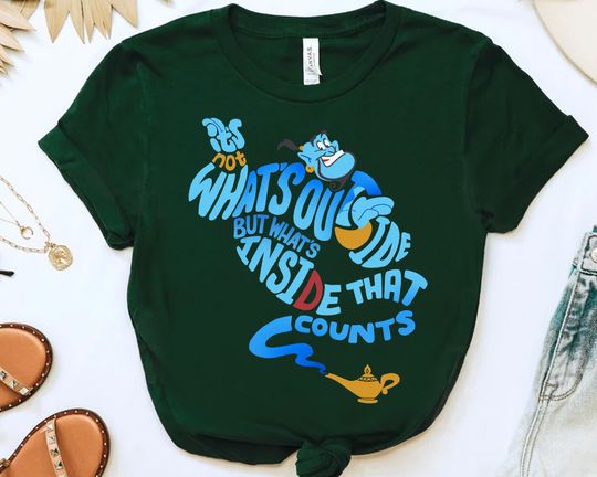 Funny Disney Aladdin Genie Out Bottle Quotes Retro T Shirt