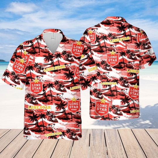 Discover Lone Star Hawaiian Sea Island Pattern Shirt, hawaii beer Loves Shirt