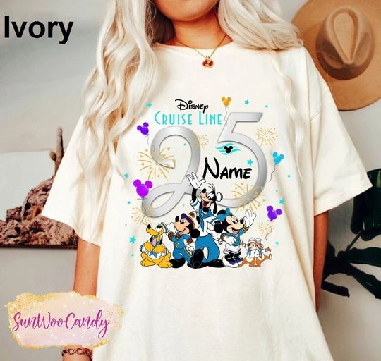 Personalized Disney Cruise 25th Anniversary Shirt, Disney Cruise Shirt, Mickey and Friends Cruise Shirt