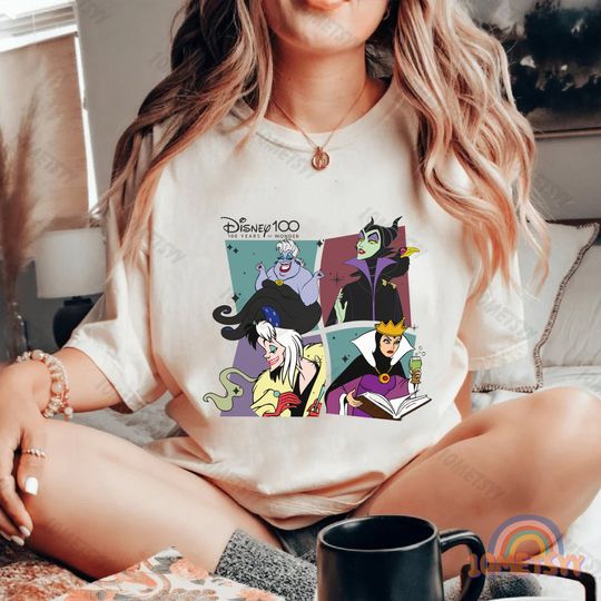 Villians Disney TShirt, Disney 100 Years Of Wonder Shirt, Disney Villians Shirt, Villians Character Tshirt