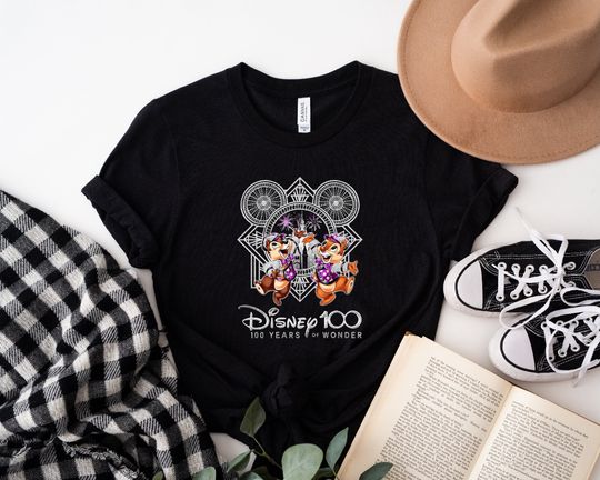 Disney Chip and Dale 100th Anniversary Shirt, Disney 100 Years Of Wonder Shirt