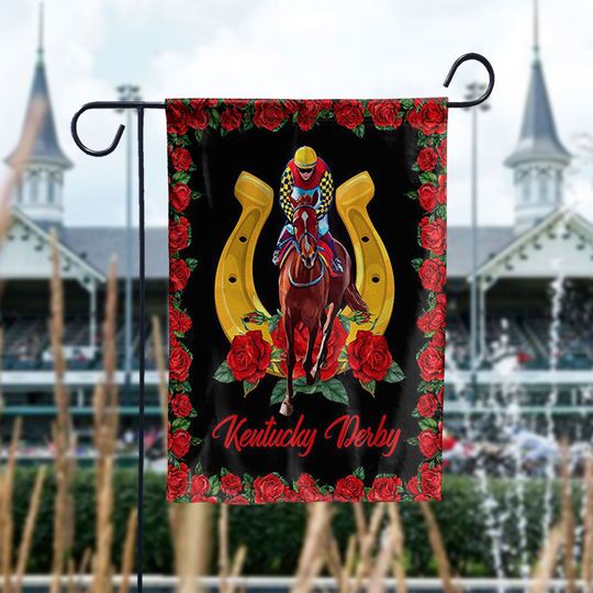 Kentucky Derby Garden Decor, Horse Racing Garden Flag