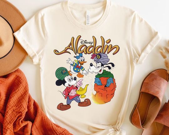 Funny Disney Mickey Mouse Goofy Donald Duck Custom Aladdin Shirt, Magic Kingdom Unisex T-shirt
