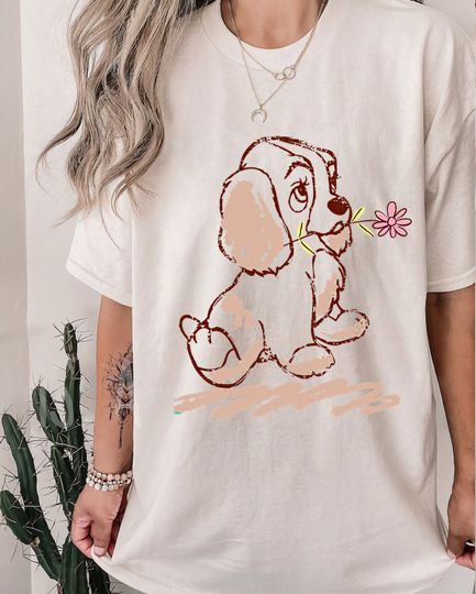 Disney Lady and the Tramp Lady Puppy Sketch T-Shirt