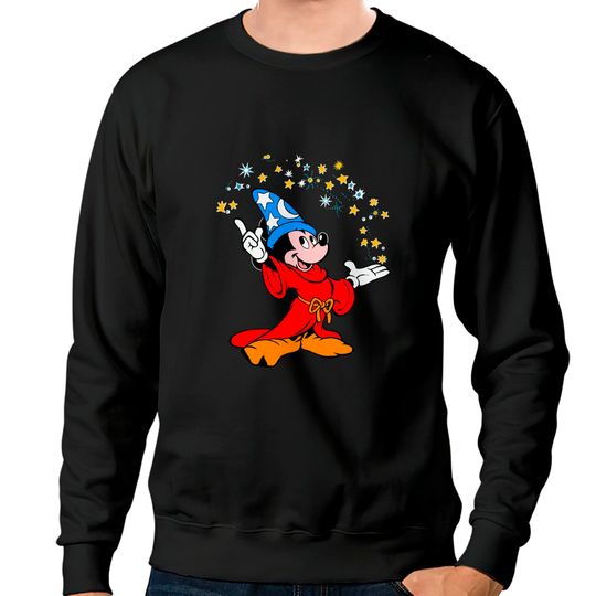 Retro Disney Fantasia Sorcerer Mickey Mouse Magic Wizard Sweatshirts, Magic Kingdom WDW Sweatshirts
