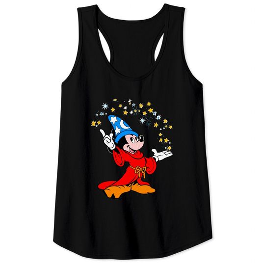 Retro Disney Fantasia Sorcerer Mickey Mouse Magic Wizard Tank Tops, Magic Kingdom WDW Tank Tops