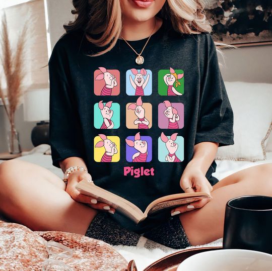 Disney Winnie The Pooh Piglet Portrait Moods Retro 90s Shirt