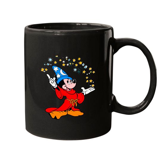 Retro Disney Fantasia Sorcerer Mickey Mouse Magic Wizard Mugs, Magic Kingdom WDW Mugs