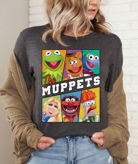 Disney The Muppets Characters Panel Retro 90s Portrait Shirt