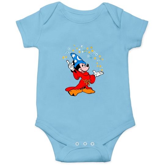 Retro Disney Fantasia Sorcerer Mickey Mouse Magic Wizard Onesies, Magic Kingdom WDW Onesies