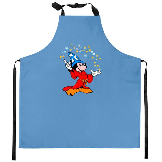Retro Disney Fantasia Sorcerer Mickey Mouse Magic Wizard Kitchen Aprons, Magic Kingdom WDW Kitchen Aprons