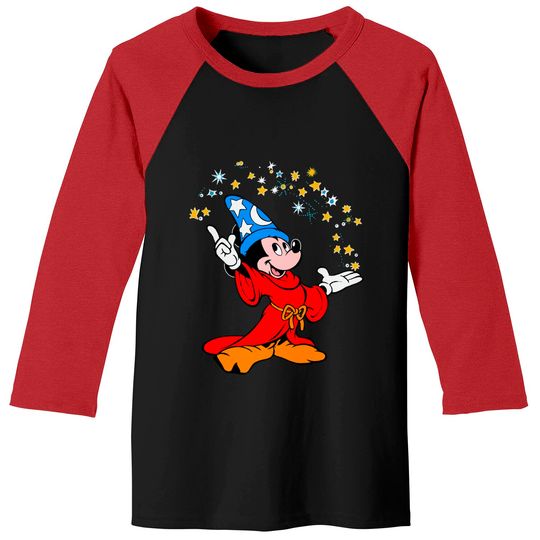 Retro Disney Fantasia Sorcerer Mickey Mouse Magic Wizard Baseball Tees, Magic Kingdom WDW Baseball Tees