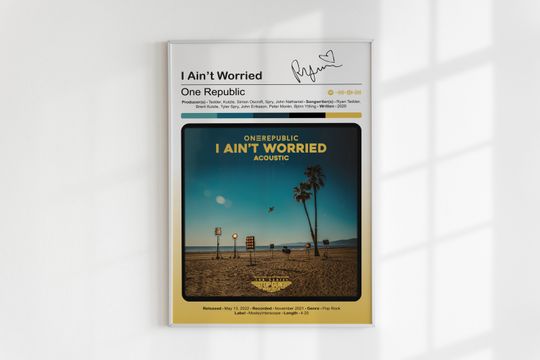 Discover One Republic - I Ain't Worried Poster by Triposter, Pop Rock Music Wall Decor
