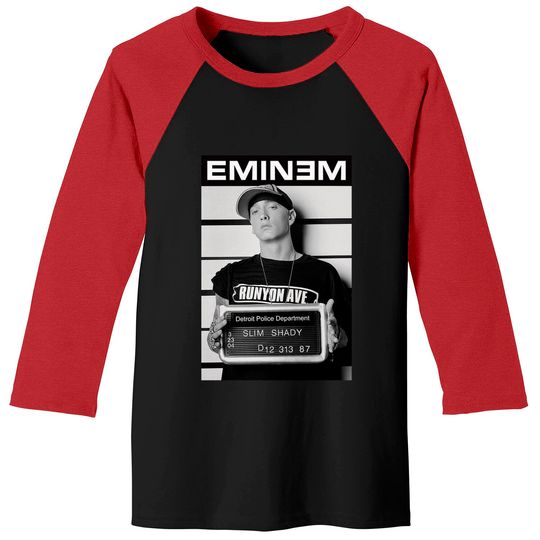 Eminem Arrest Mugshot Slim Shady Rap Rock Official Baseball Tees Baseball Tees