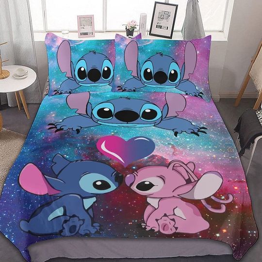 3D Printed Cute Disney Lilo Stitch Bedding Duvet Cover Set