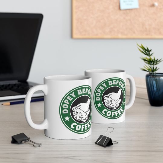 Disney Dopey Before Coffee  starbucks Funny Mug Disney fan gift