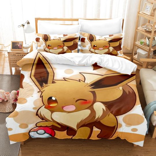 3D Printed Eevee-PKM Bedding Duvet Cover Set,Bedding Set