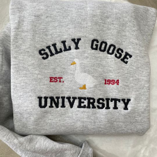 Silly Goose University Embroidered Sweatshirt