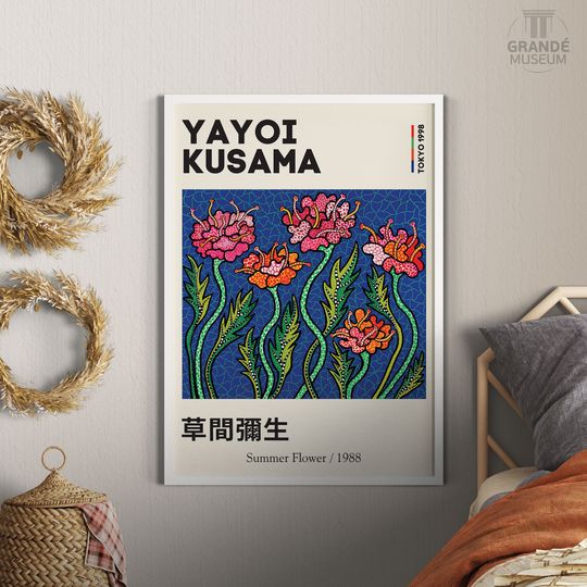 Yayoi Kusama Japanese Poster, Kusama Museum Tokyo, Summer Flower